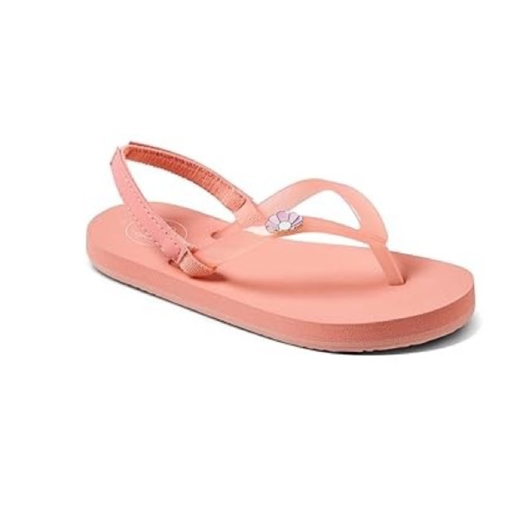 New - Reef Kids Little Charming Girl's Sandals in Peach Parfait - Size 4 - Picture 2 of 5